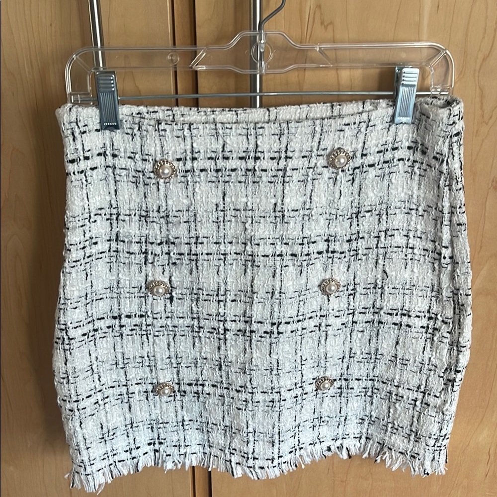 SHEIN White Cream Pencil Mini Skirt